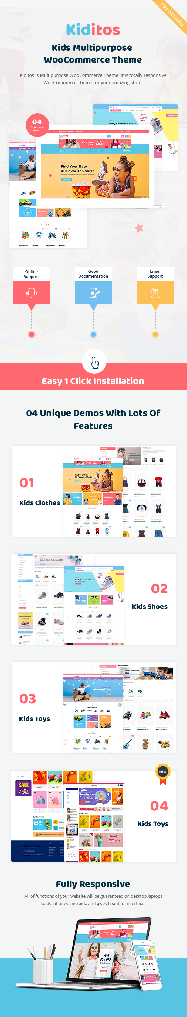 Kiditos - Baby and Kids Multi Store WooCommerce Theme